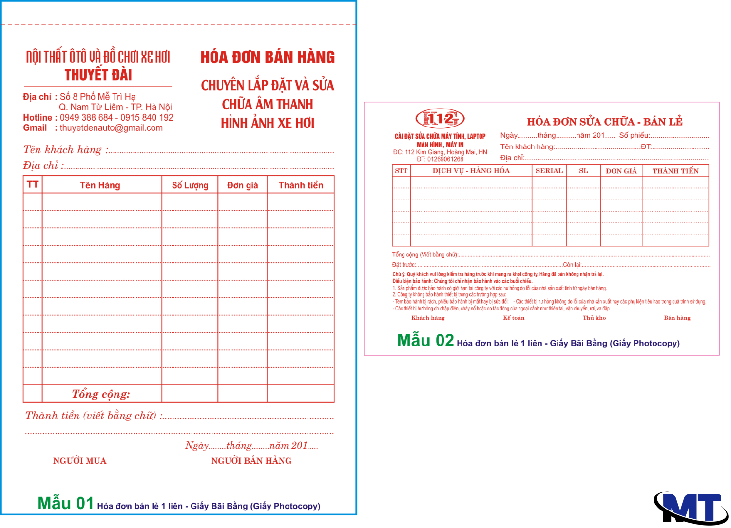 In hóa đơn giá rẻ tại Hà Tĩnh